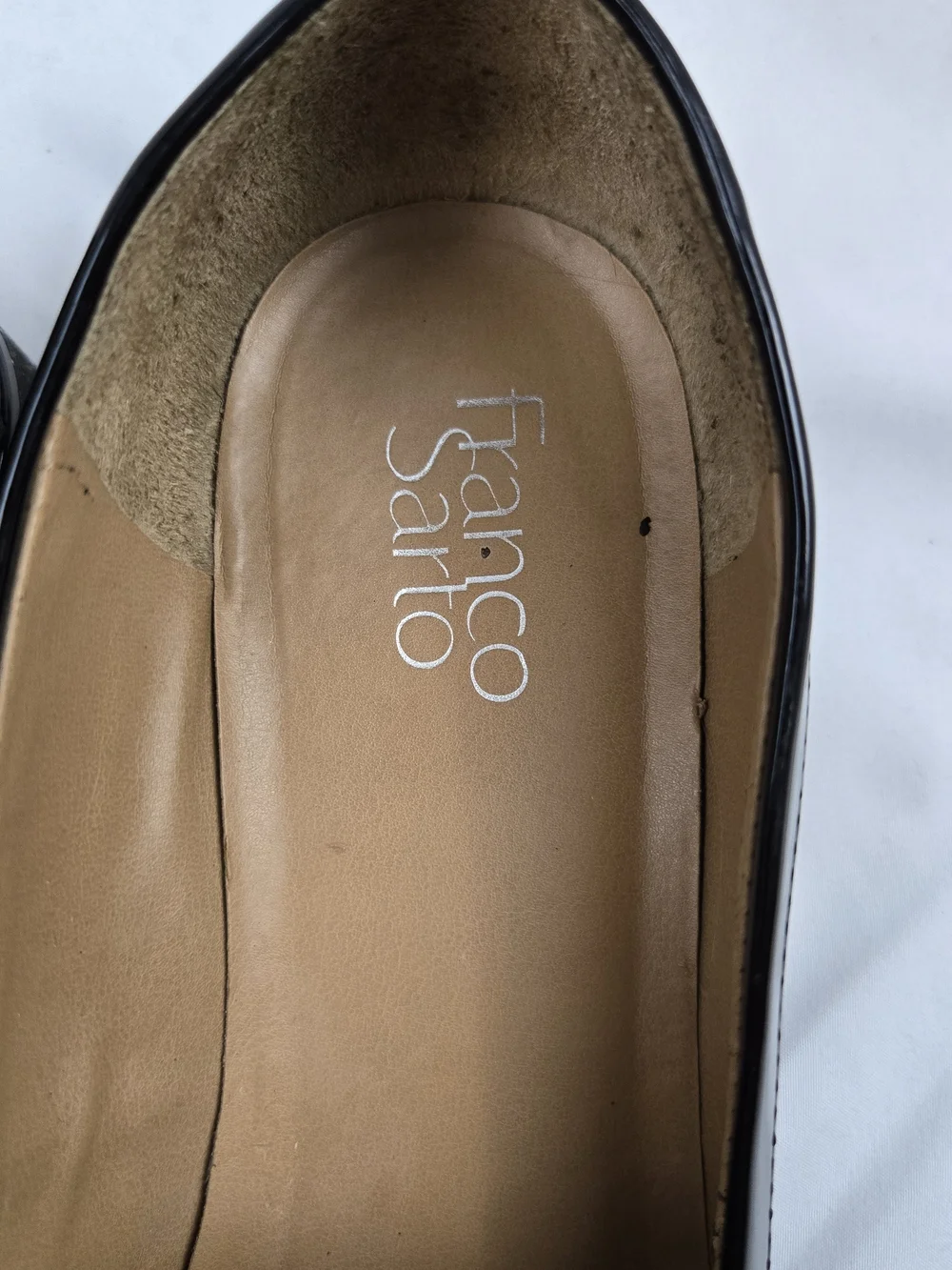 Franco Sarto Carolynn Tassel Loafers Women's Size 10 Black Patent Lug Sole